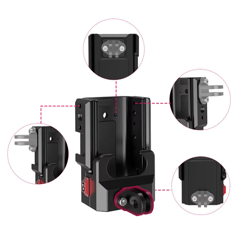DJI Osmo Pocket 3 Griffkäfighalterung mit Schnellspanner, Schutzrahmen und Autohalterung in Schwarz - Bild 2