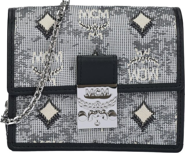 MCM Mini-Portemonnaie, Jacquard, Leder, Grau, Damen - Bild 1