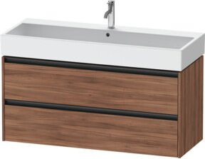 Duravit Waschtischunterschrank Ketho.2 in Nussbaum Natur mit 2 Schubladen, wandhängend, Breite: 118,4 cm, Tiefe: 46 cm, Höhe: 54,9 cm - Bild 1