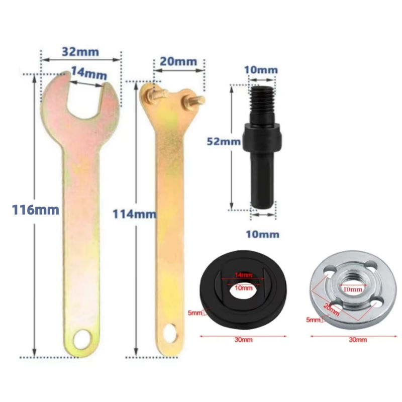 FNICEL Adapter Set für Bohrmaschine und Winkelschleifer zur Nutzung von Trenn- und Polierscheiben aus Metall, 10mm - Bild 2