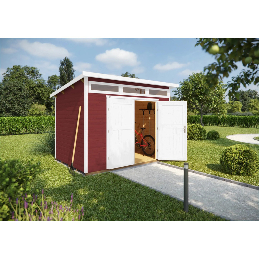 WEKA Gartenhaus 264 aus Massivholz mit Pultdach in Rot, B/H/T: 330 x 239 x 285 cm - Bild 2