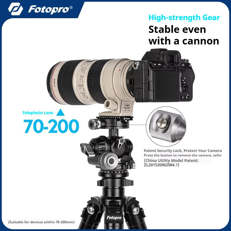 Fotopro GH02/03 Präzisions-3D-Gelenkkopf in Schwarz für Makro-, Kompositions- und Architekturfotografie - Bild 2