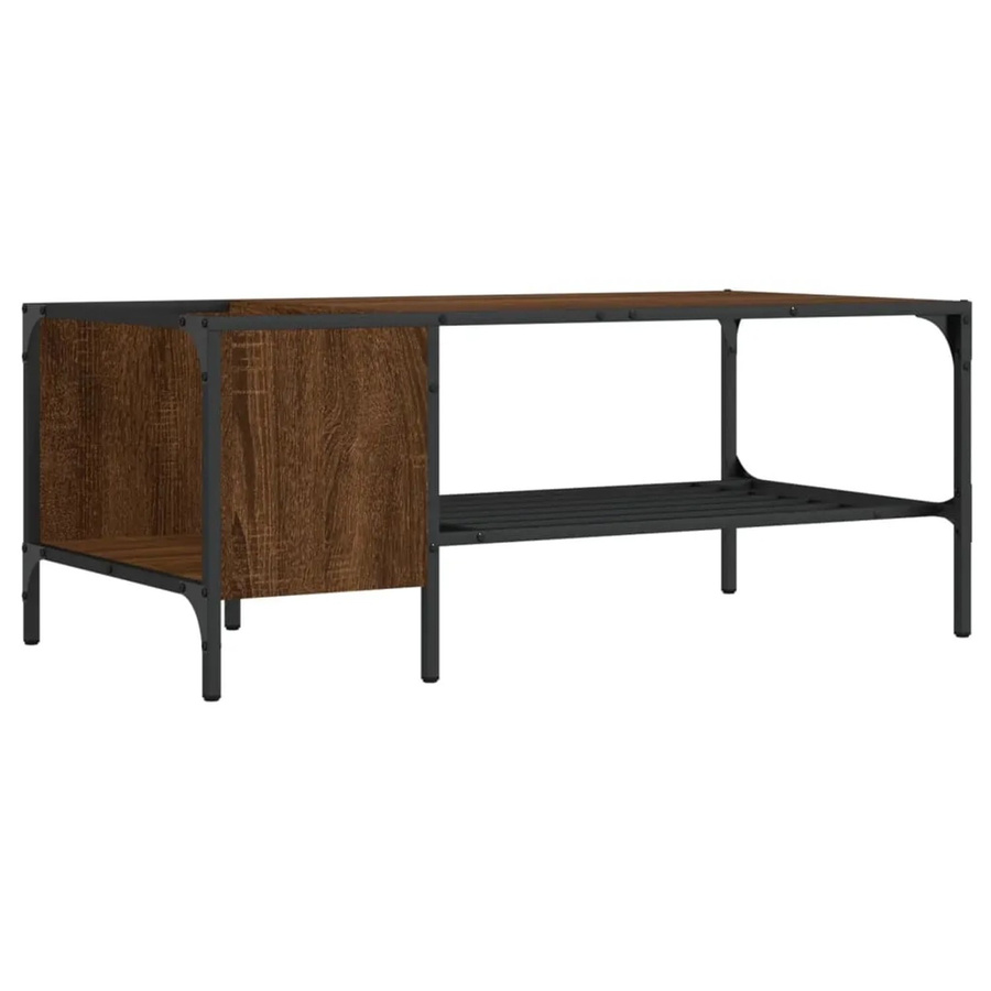 vidaXL Couchtisch mit Regal in Braun im industriellen Stil, B/T/H: 100 x 51 x 40 cm - Bild 2