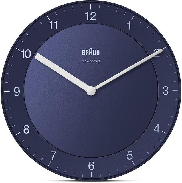 Braun BC06BL-DCF Klassik Funkwanduhr, Analog, Blau, Durchmesser: 32,0 cm - Bild 1