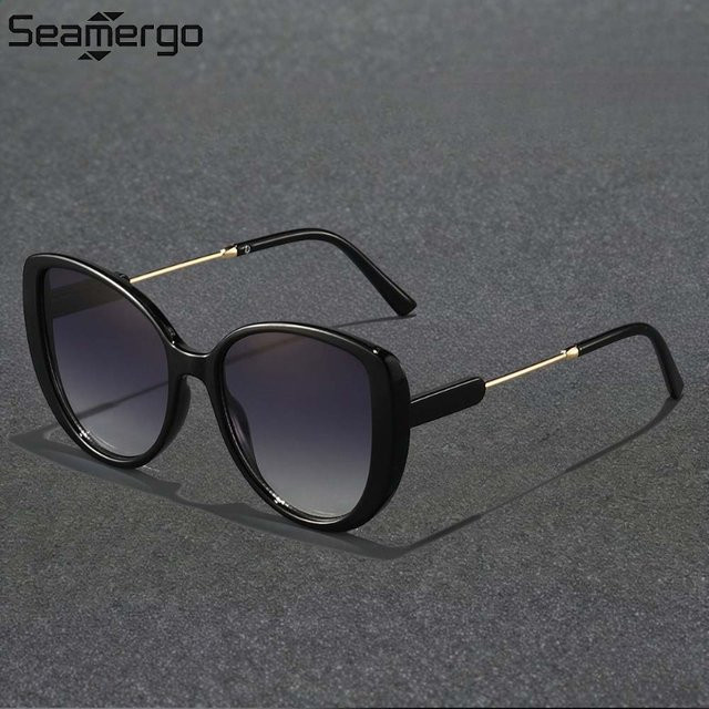 SEAMERGO Cat-Eye Sonnenbrille, Damen, Vollrand, Schwarz - Bild 1