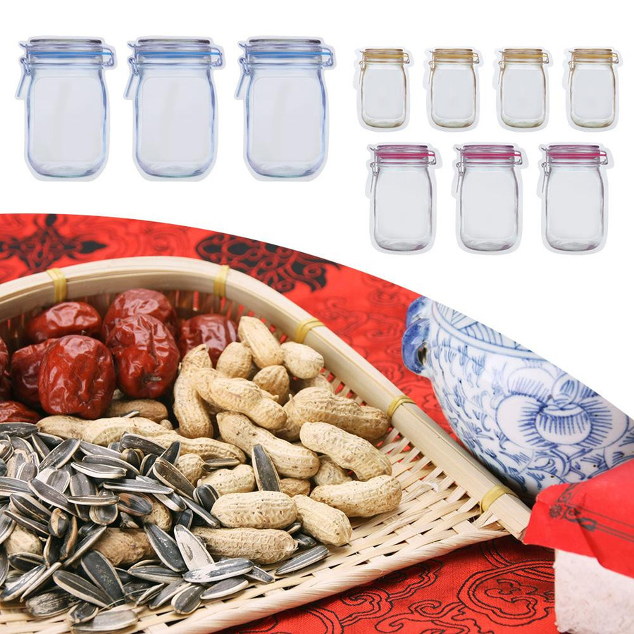 TOMTOP JMS 10er Set transparente wiederverschließbare Aufbewahrungstaschen für Snacks - Bild 2