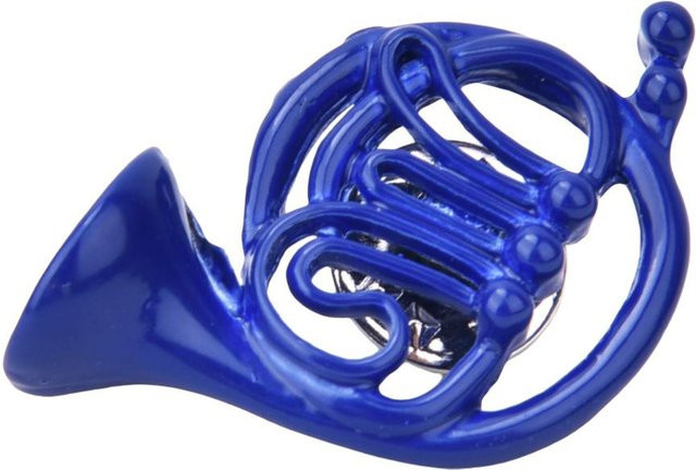 Brosche Igeteck, Hornform, Blaues Metall, Unisex - Bild 1