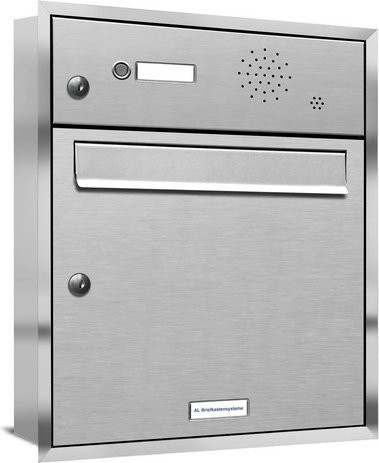 AL Briefkasten Unterputzmontage für 1 Partei in Silber, B/H/T: 153,477 x 49,6 x 11,6 cm - Bild 1