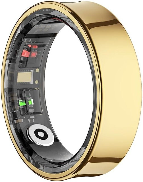 Kimi Mall Smart Ring Gold mit Blutsauerstoff- und Herzfrequenzmessung, 5ATM wasserdichter Edelstahl Gesundheitstracker für Männer und Frauen, Größe 9 (19,1 mm) - Bild 1