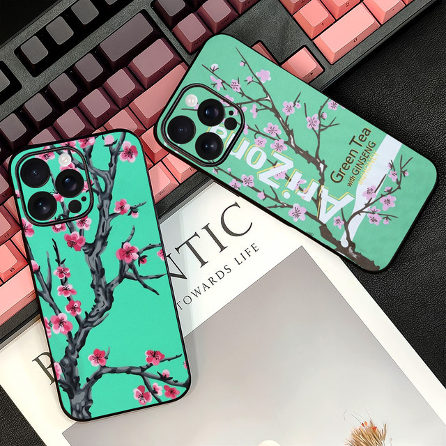 V-Vaporwave Arizona Iced Tea Handyhülle für iPhone 16 15 14 13 12 11 Pro Max Plus Mini aus weichem TPU in Multicolour - Bild 1