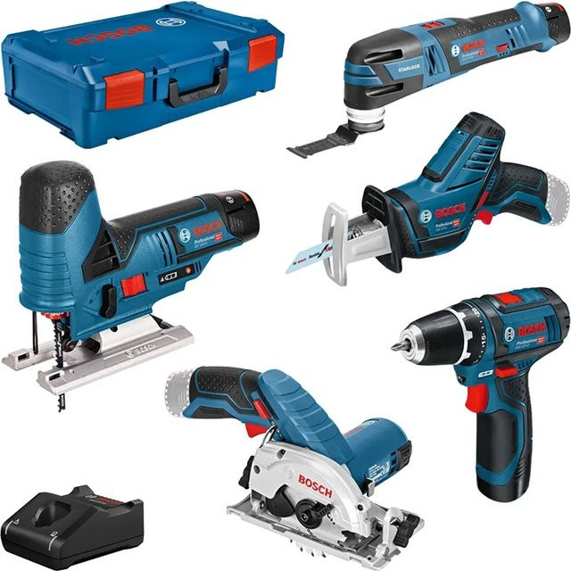 Bosch Professional 5-teiliges 12V Werkzeug-Set mit Akkus und Ladegerät in der XL-BOXX - Bild 1