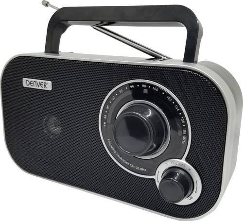 Denver TR-51 Retro UKW Radio in Schwarz mit Netz- und Batteriebetrieb - Bild 1