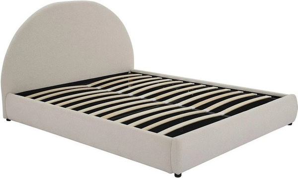 Vente-unique Bett Lirimo mit Bettkasten in Beige, gepolstert mit Bouclé-Stoff, B/T: 160 x 200 cm