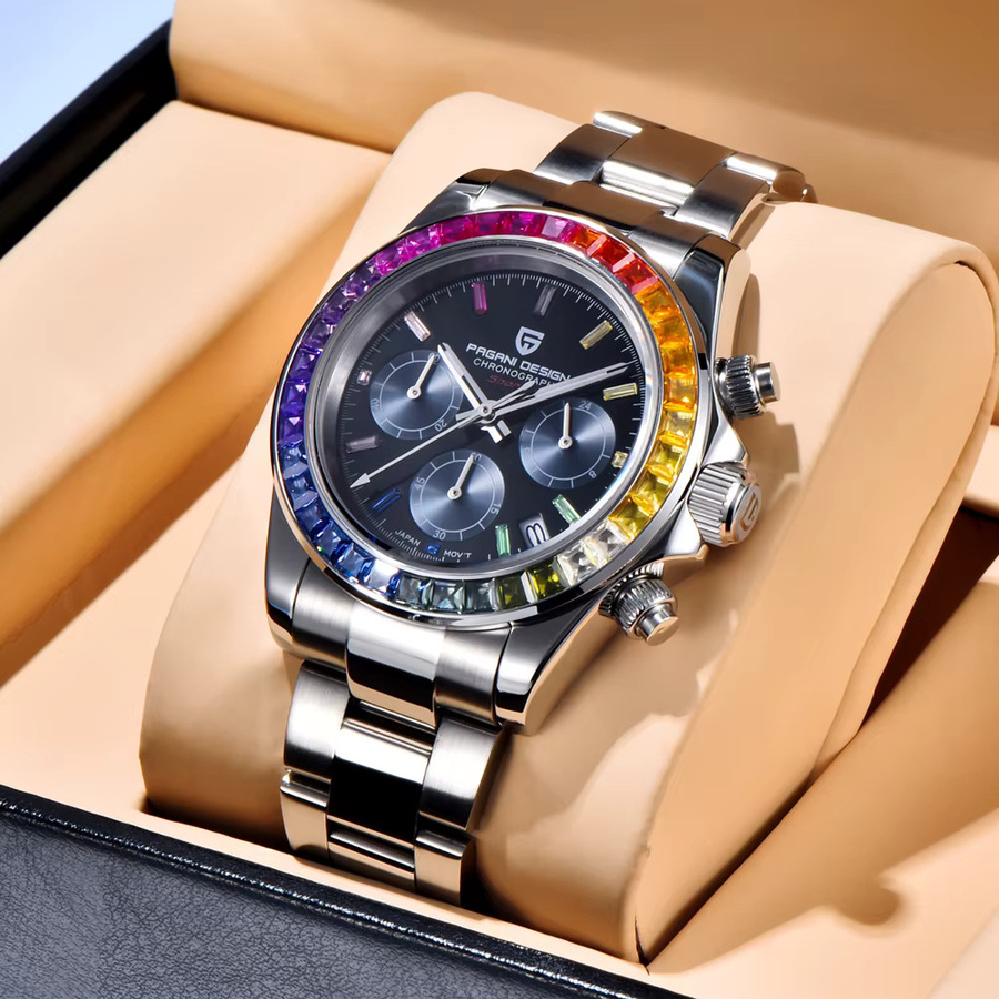 PAGANI DESIGN Chronograph, Quarz, Edelstahl, Diamant, Herren - Bild 3