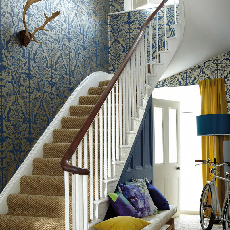 Little Greene Tapete Wilton Sovereign Blau Botanisches Floral Non-Woven - Bild 3
