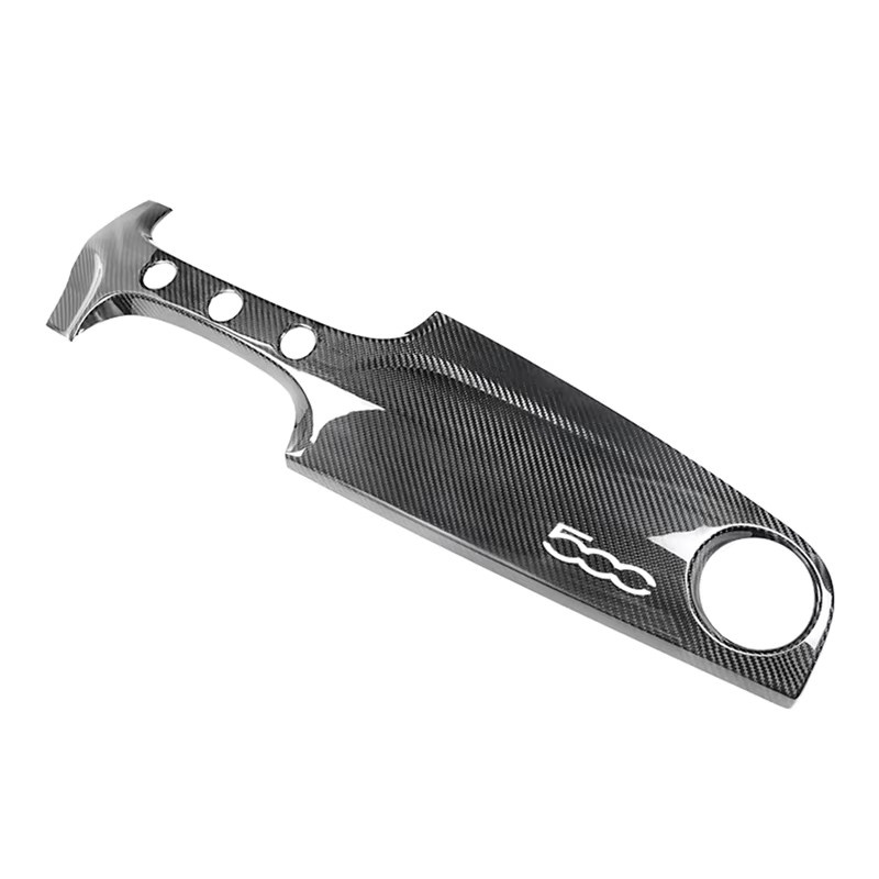 Metyoucar Armaturenbrett Verkleidung aus echter Carbon-Faser für Fiat 500 und Abarth 595 695 595C 695C (2007-2015), Beifahrer-Zierleiste, Schwarz - Bild 5