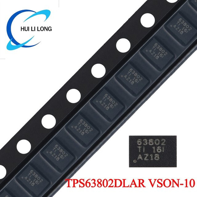 5 Stück TPS63802 Buck-Boost-Wandler IC, VSON-10, 2A, hoher Wirkungsgrad und niedriger IQ, Farbe: Schwarz - Bild 1