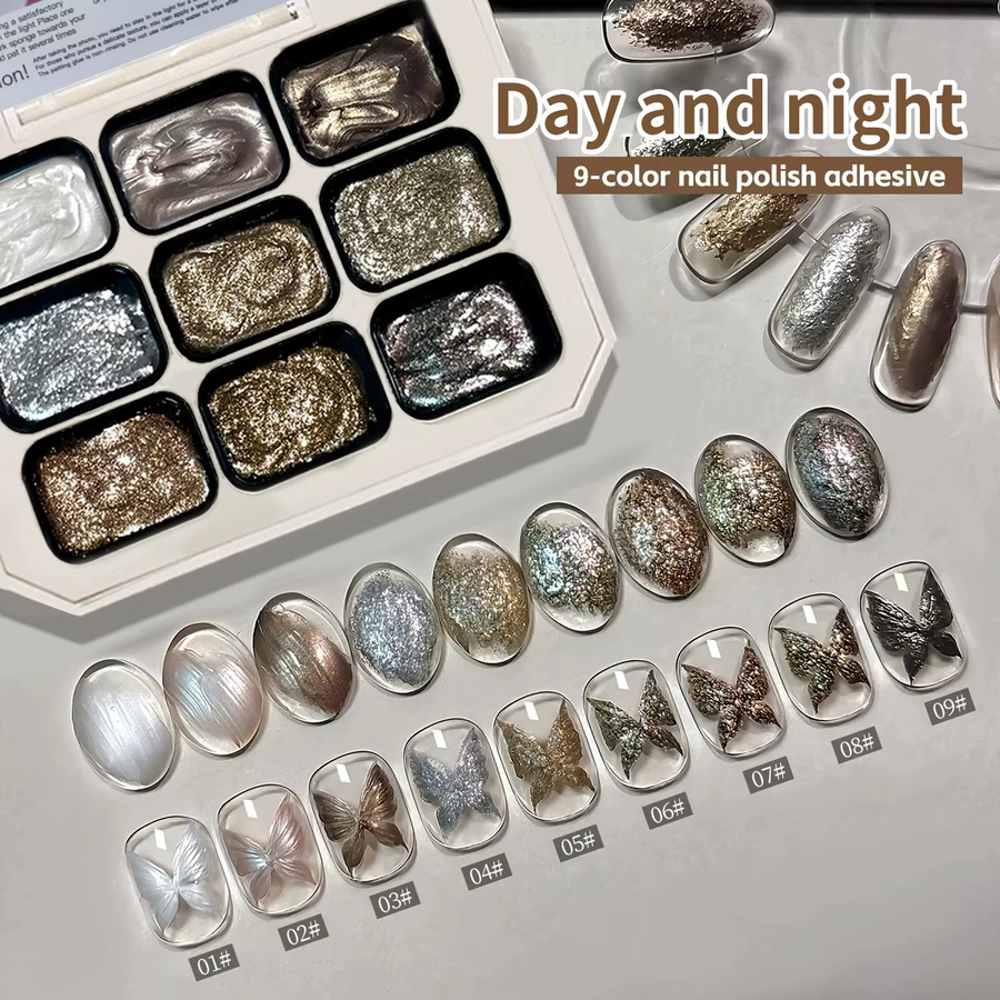 DUOLINGDAI Nagellack-Set, 9 Farben, schimmernd, Damen - Bild 2