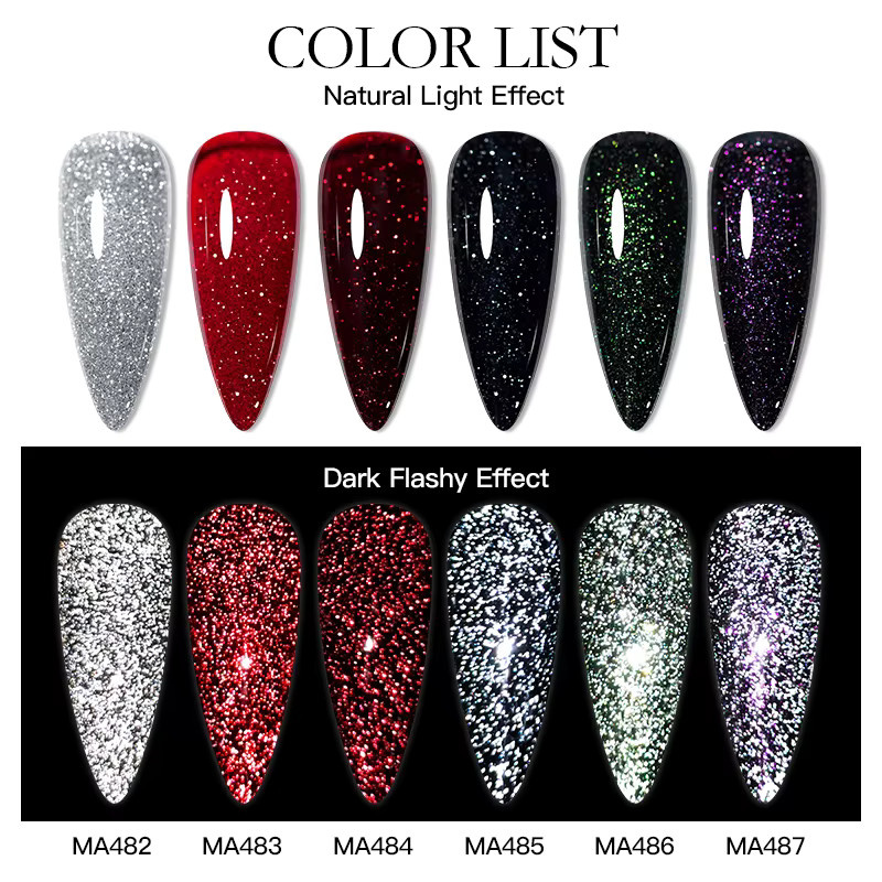 MEET ACROSS Red Series Glitzer-Gel-Nagellack, 7 ml - Bild 2