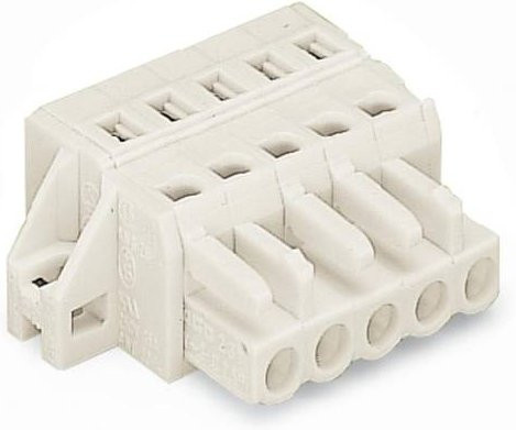 WAGO Buchsengehäuse-Kabel 721 mit 8 Polen und 5 mm Rastermaß in Grau und Weiß, 50 Stück - Bild 1