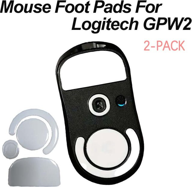 2er-Pack Maus-Skates für Logitech GPW2 Wireless in Weiß mit abgerundeten Kanten - Bild 1