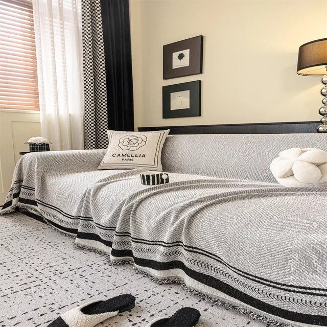 Jingyan Xijie Sofa-Abdeckung aus Baumwolle in Creme für alle Jahreszeiten - Bild 1