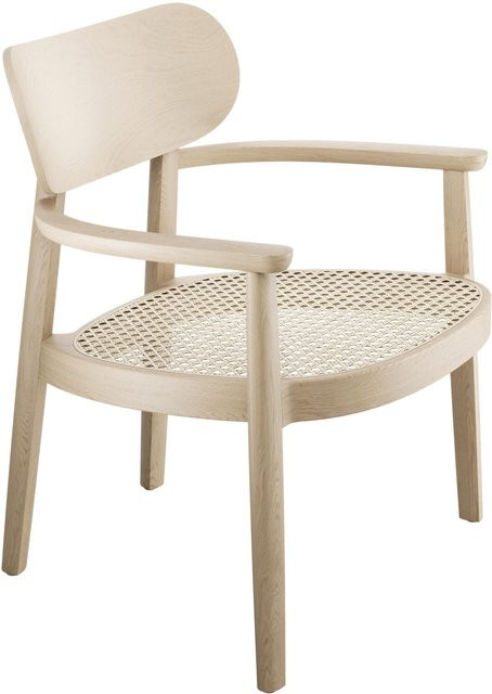 Thonet 119 F Holzsessel mit Armlehnen aus Buche und braunem Rohrgeflecht - Bild 1