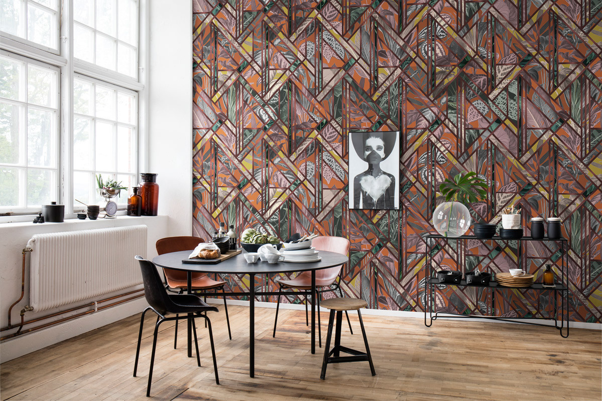Rebel Walls Mural Chicago Club Ruby Wandtattoo im Art Deco Stil in Rot und Multicolour - Bild 1