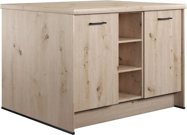 Kücheninsel Impuls Küchen IBZ4123J1 in Eiche Hell Holznachbildung mit modernem Design und Soft-Close-Türen, Breite: 123,4 cm