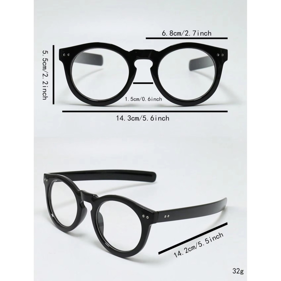 RELEN Brille, Unisex, Vollrand, rund, Kunststoff, schwarz - Bild 3