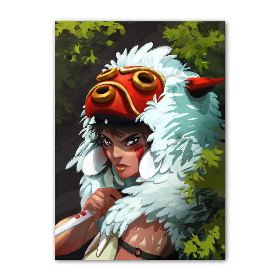 Potdemiel Princess Mononoke Wandbild Hayao Miyazaki Illustration als Poster in Mehrfarbig - Bild 5