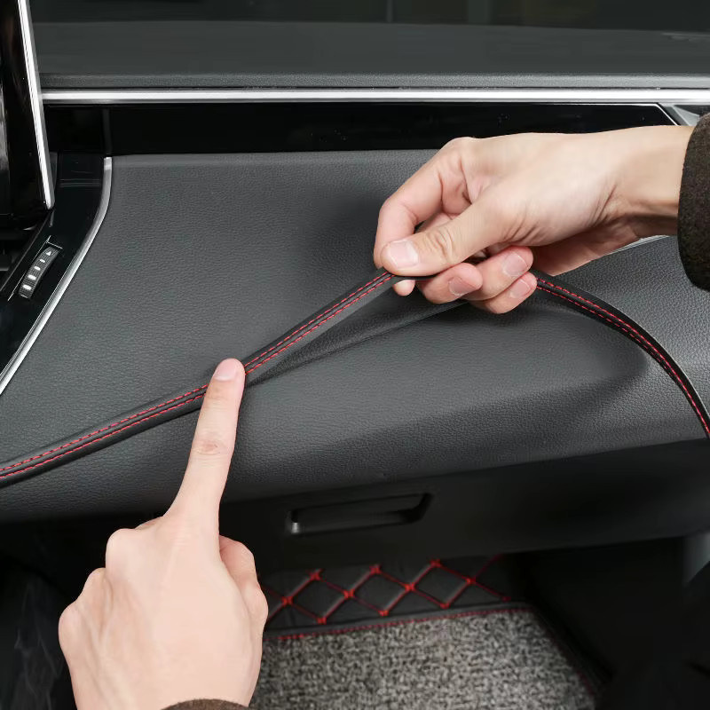CHYIEER PU Leder Auto Zierleiste Universal DIY Flexibles Dashboard Moulding Trim Dekorations-Set Selbstklebend - Bild 4