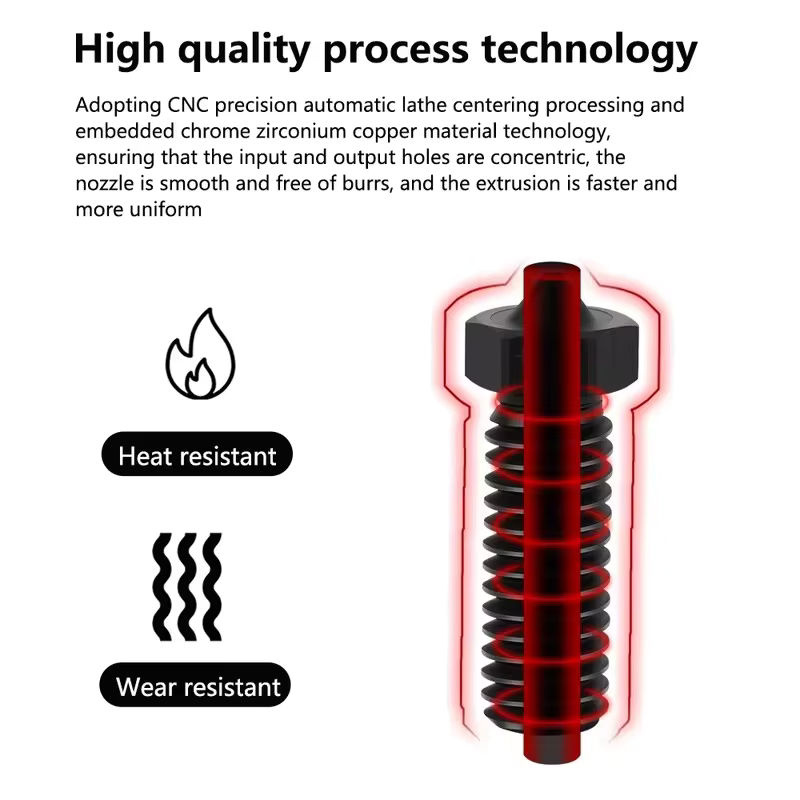 E3D Volcano Düse aus Hartstahl und Messing mit PTFE-Plattierung für FDM 3D-Drucker, kompatibel mit Vyper, Artillery, Sidewinder X1, X2 und Genius Pro Hotends - Bild 3