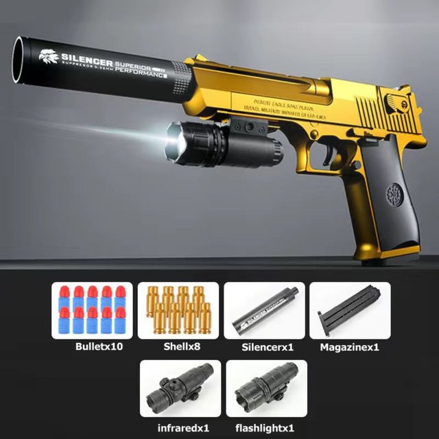 NOCCLILI Desert Eagle Airsoft Spielzeugpistole, Gold-A, Kunststoff - Bild 1