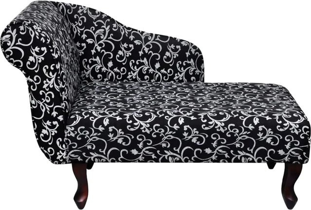vidaXL Chaiselongue aus Stoff in Schwarz und Weiß mit Holzrahmen - Bild 1