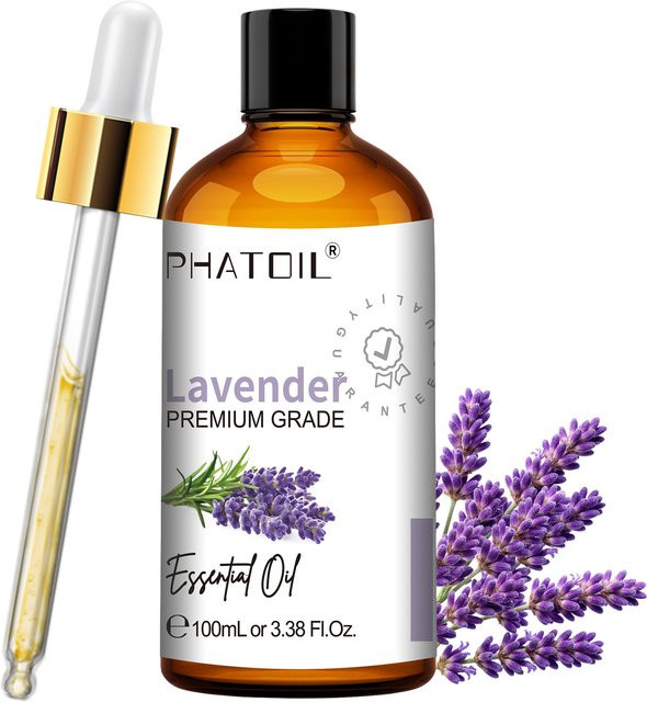 PHATOIL Ätherisches Öl Set in Transparent, 100 ml, verschiedene Sorten wie Lavendel, Sandelholz, Eukalyptus, Pfefferminze, Zimt und Vanille für Diffusor und Kerzenherstellung - Bild 1