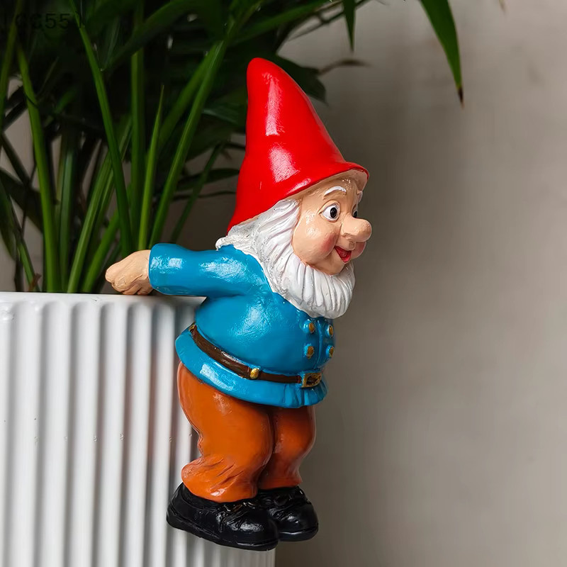 ieniaCC55 Hugger Kletterzwergfiguren aus Kunstharz als hängende Gartenzwerge zur Dekoration von Blumentöpfen - Bild 2