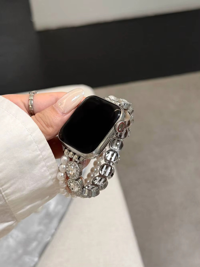 SANJIAOTANG Uhrenarmband Edelstahl, Silber, Damen, Apple Watch - Bild 2
