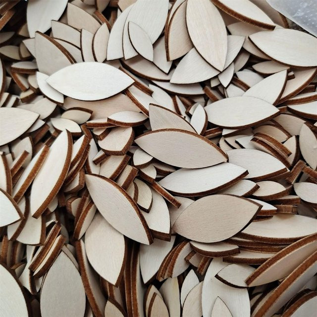 100 Stück ovale Holzscheiben von Xingben Nine in Khaki für DIY-Handwerk und Dekoration - Bild 1