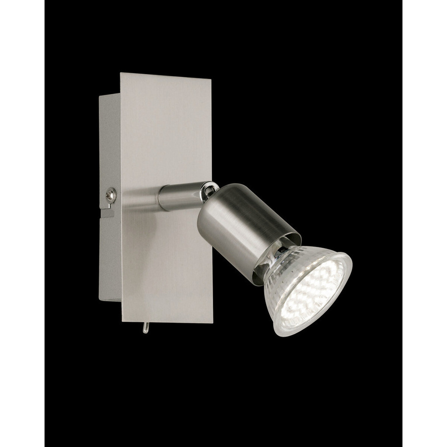 Reality Spot Nimes Wandleuchte aus Metall in Nickel matt mit GU10 Fassung, B/H/T: 12 x 13 x 5 cm - Bild 2