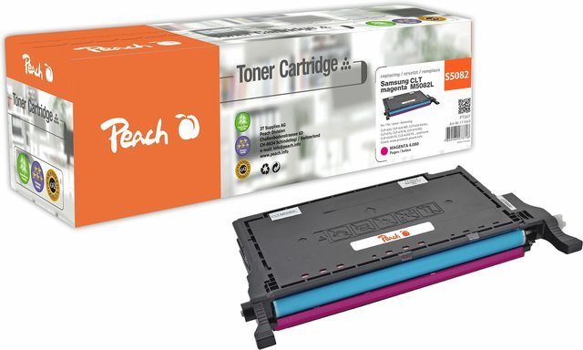 Peach S5082 Toner XL für Samsung CLP-620, CLP-620 ND und CLP-670, ersetzt Samsung CLT-M5082L/ELS und SU322A, wiederaufbereitet, Mehrfarbig - Bild 1