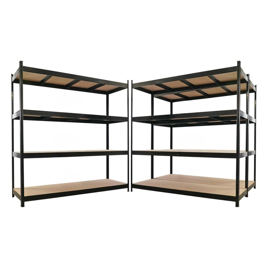 3x PROREGAL HERCULES Profi Schwerlastregal Set in Schwarz mit MDF-Böden, B/T/H: 200 x 60 x 200 cm, 4 Ebenen pro Regal, Fachlast 500 kg - Bild 2