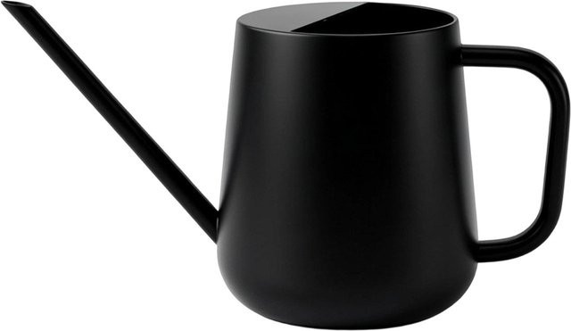 Edelstahl Gießkanne Titanium Schwarz mit langem Ausguss 1000ml für Garten und Pflanzen - Bild 1