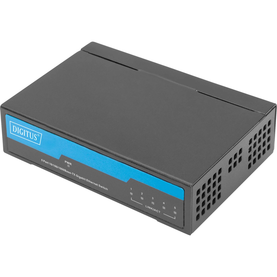 Digitus DN-80202-1 Unmanaged Gigabit Ethernet Switch, 5-Port RJ45, Schwarz - Bild 1