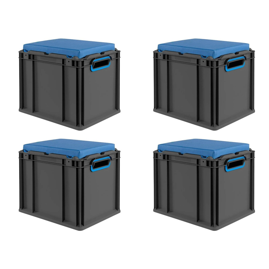 PROREGAL Sparset 4x Eurobox Nextgen Seat Box, Blau-Schwarz, H x B x T: 36,5 x 30 x 40 cm - Bild 2