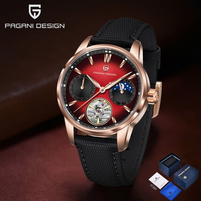 Pagani Design Armbanduhr, Automatik, Schwarz, Roségold, Herren - Bild 1