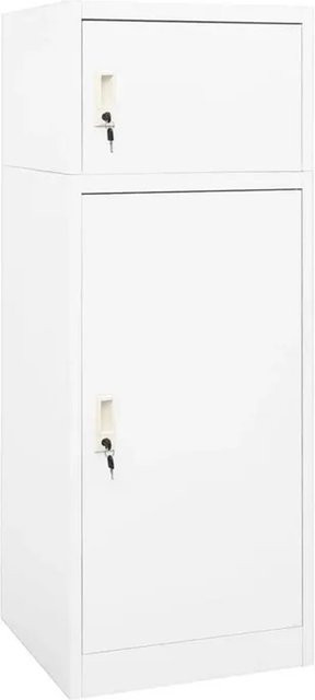 vidaXL Sattelschrank aus Stahl in Weiß mit Schloss und Regalböden, B/T/H: 53 x 53 x 140 cm - Bild 1