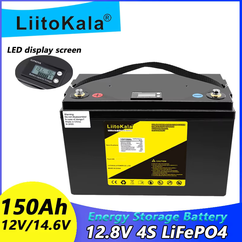 LiitoKala LiFePO4 Batterie 12V für Wohnmobile, Golfcarts und Offroad-Anwendungen in Schwarz - Bild 2