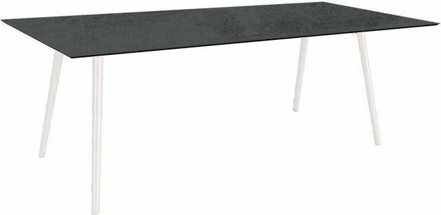 Stern Tisch Interno Oval aus Aluminium in Weiß und Silverstar 2.0 Zement, B/T: 220 x 100 cm - Bild 1