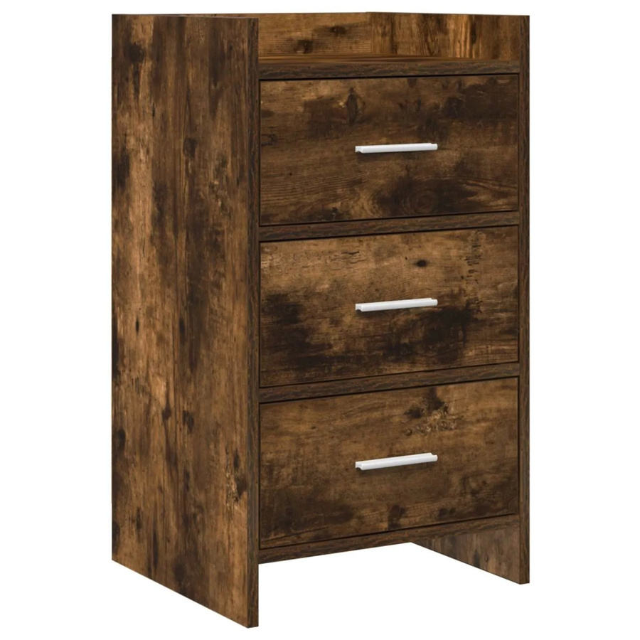 vidaXL Nachttisch aus Holzwerkstoff in Geräucherte Eiche, modern, B/T/H: 40 x 36 x 70 cm - Bild 2